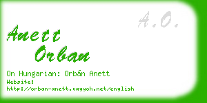 anett orban business card