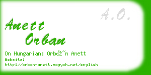 anett orban business card